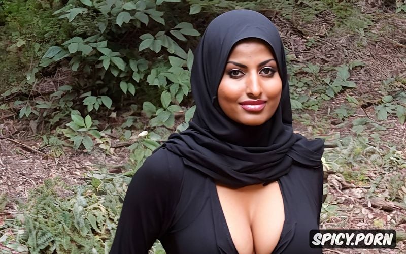 young pakistani islamic wife wearing hijab, silicon boobs, beautiful face