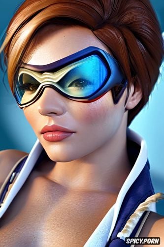 tracer overwatch soft white silk bathrobe bathrobe open small perky firm natural tits beautiful face young masterpiece