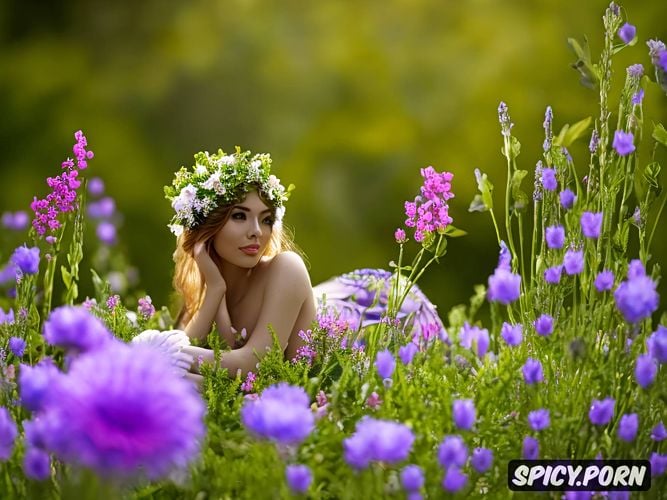 oversized flowers, hiqh quality picture, beautiful colors, magic mushrooms