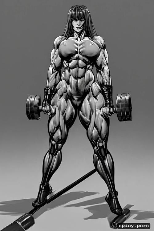 lifting, v1, muscular female, force, masterpiece, deadlift a tank