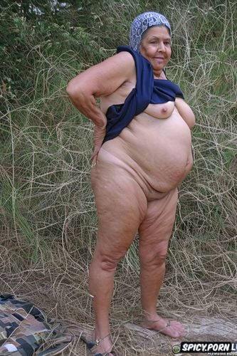 ssbbw belly, female naked with obese belly, seventy year old woman old arab granny with headscarf