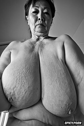 japanese, huge massive saggy whoppers, intricate, hyperrealistic