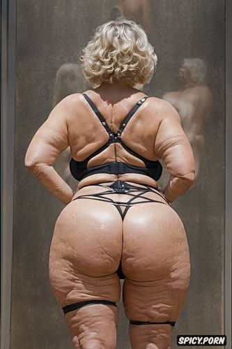 giant breast, cellulite on thick round ass, beautiful granny with beautiful face