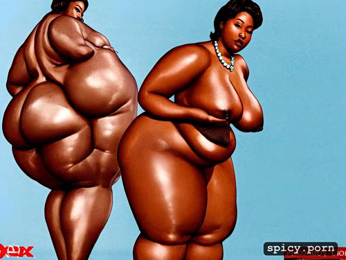 ultra realistic, photo realistic, ebony, giant oversized tits