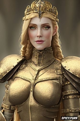 wearing red scale armor, small firm perfect natural tits, pale skin