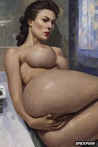 fat thighs, john singer sargeant oil painting, very thin, wrinkled