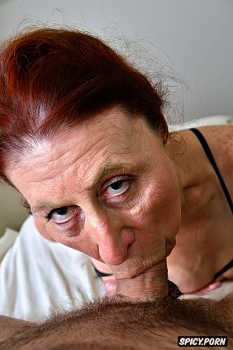 extremely petite, busty granny, microkini, big eyes, disgusted granny model face