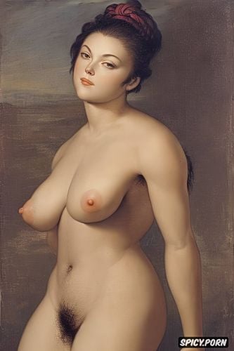 lucy liu, davinci style hands, delacroix painting, visible pussy lips