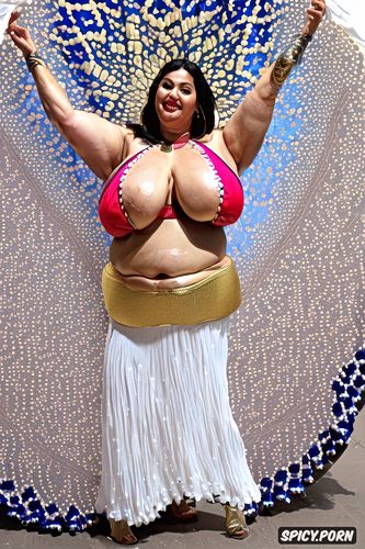 symmetric hanging boobs, pearls and color beads, huge1 25 natural tits