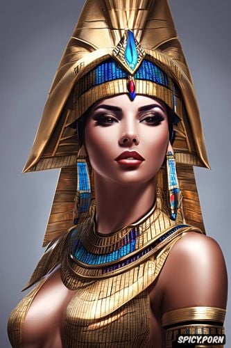 ultra detailed, mercy overwatch female pharaoh ancient egypt pharoah crown royal robes beautiful face portrait muscles