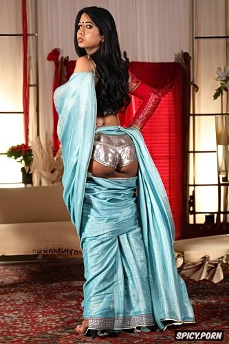 precisely accurate female vulva anatomy, tight anus, viewer shifts her sari petticoat and underwear to get a great uncovered ass glimpse