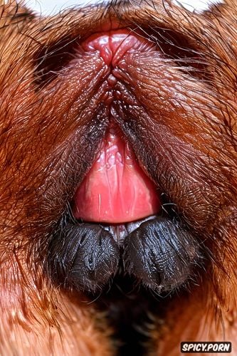 close up of hairy tarantula legs extending from between the labia