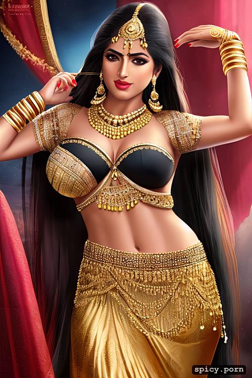 indian bride, 30 years old, athletic body, big boobs, black hair