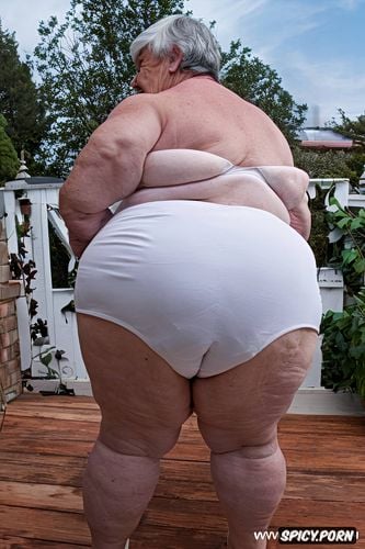 ssbbw granny, monster butt, face looking back face of a naughty old woman