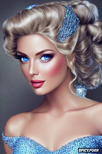 blue eyes, beautiful face portrait, silver and crystal tiara