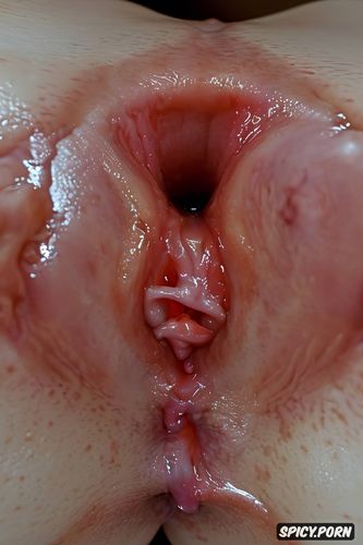 spread legs her prolapsed uterus and visibly inflamed cervix protruding from pussy after was fucked very hard