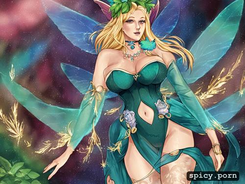 firm boobs, hourglass figure body, gorgeous face, female fairies
