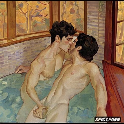 maurice denis, paul gauguin, pierre bonnard painterly in shady bathroom bathing intimate tender modern post impressionist fauves erotic art