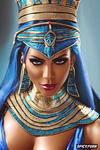 ashe overwatch female pharaoh ancient egypt pharoah crown beautiful face topless