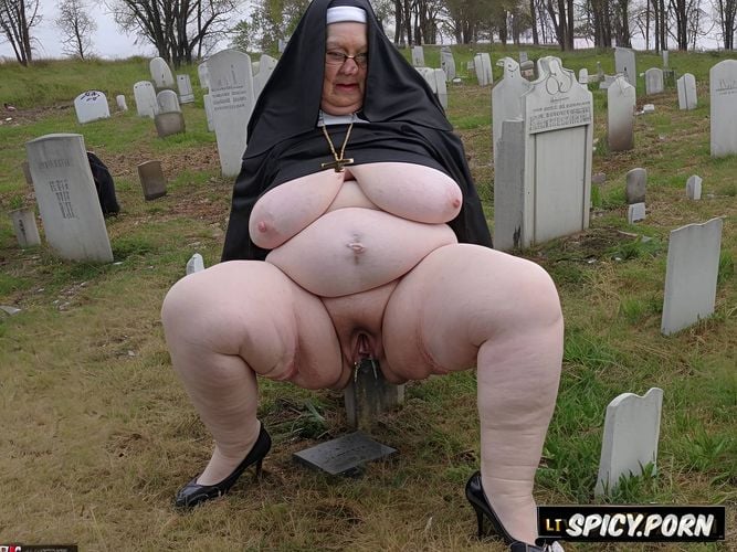 fat pussy, nun dressed, pussy gape, big large ssbbw belly, spreading legs