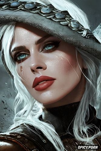 ciri the witcher 3 beautiful face muscles, abs, 8k shot on canon dslr