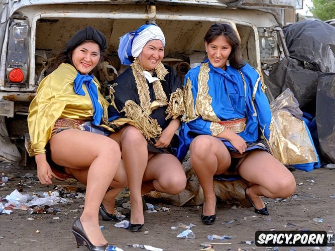 kyrgyz ethnicity headscarf panties kyrgys national costume, fat cute very stupid east european mature female fat face