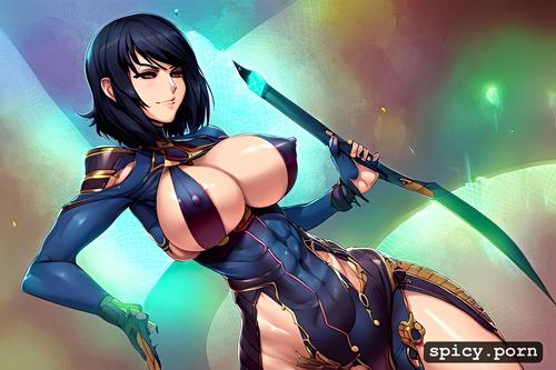 style anime, big breast, wearing a strapon, fe1dom, 1 woman