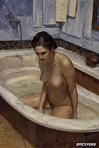 hairy vagina, taking a bath, édouard vuillard oil painting