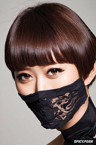 portrait, young korean woman, wearing mask, extremely detailed k wallpaper