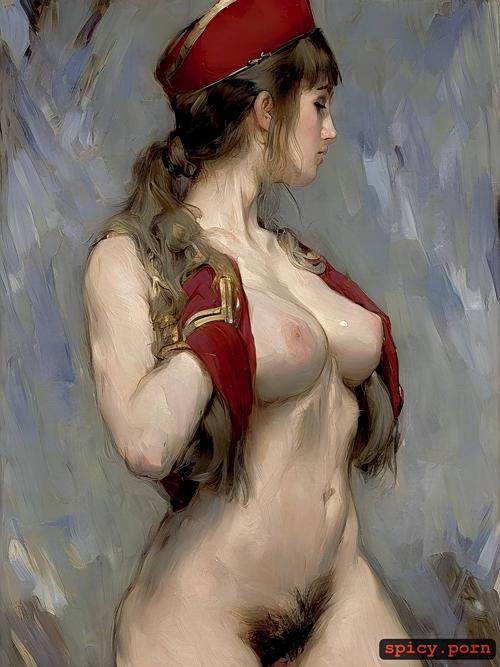 russian girl, war uniform, underboob, nice abs, blushing, small boobs