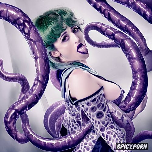 tentacles in mouth, sailor moon cosplay, thick tentacle in asshole