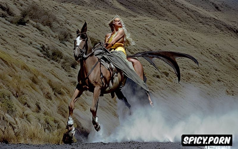 riding legendary winged creature pegasus, german actress and busty red heads