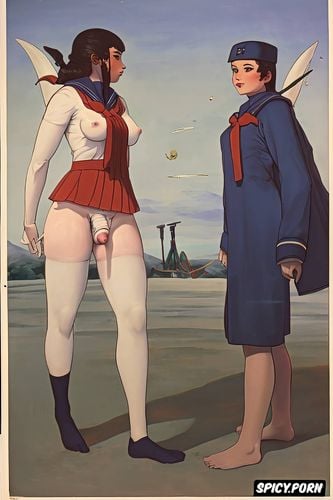 sailor school uniform, fat thighs, shemale nazi officer trenchcoat