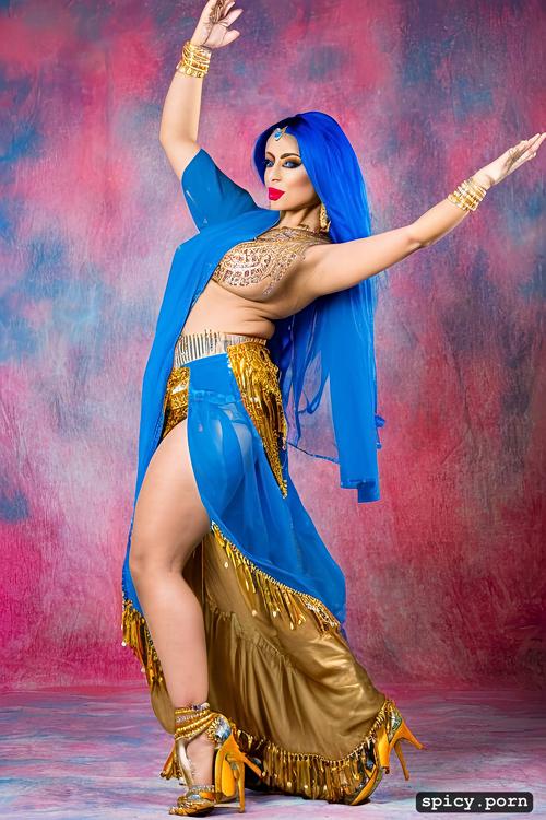 massive breasts, full front, thick, 69 yo, beautiful bellydance costume