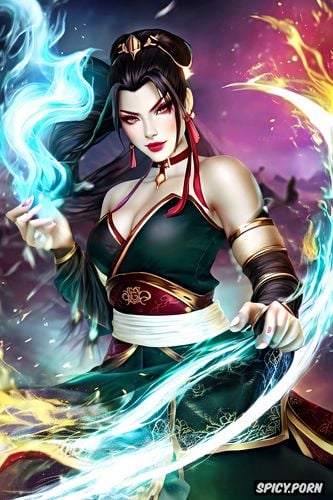 azula avatar the last airbender fire nation royal robes beautiful face full lips young full body shot