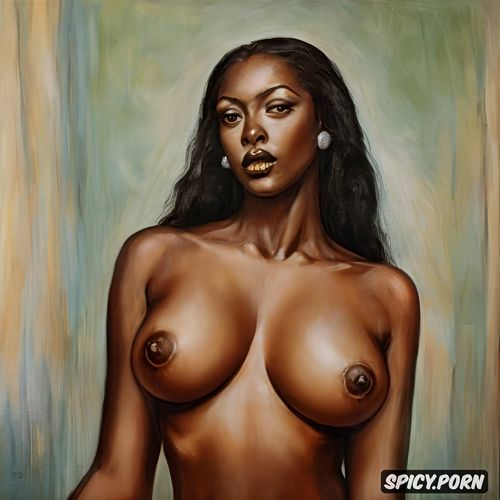 medium breasts, ebony woman, seductive, gorgeous face, 20 yo