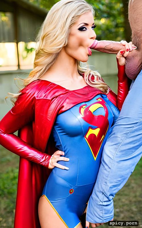 cum on tits, cum in mouth, natural medium breasts, 18 yo california blonde supergirl super costume