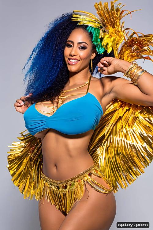 31 yo beautiful performing brazilian carnival dancer, perfect stunning smiling face