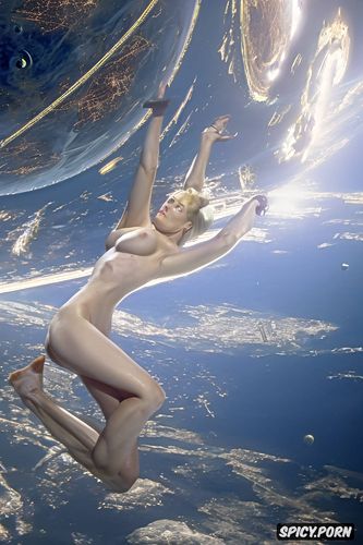 nude woman, astronaut floating in outerspace, sailormoon