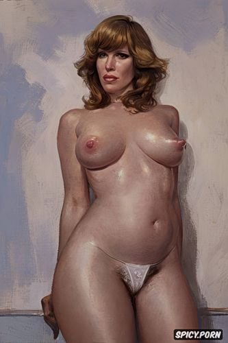 kelly reilly, very small breasts, sailormoon, fat thighs, portrait painting