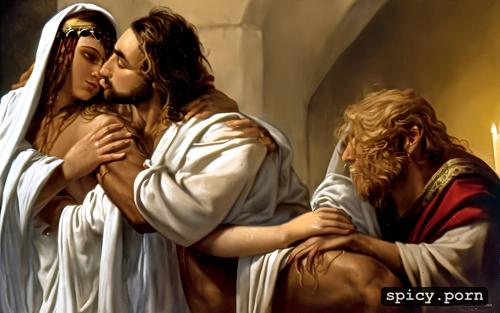 jesus having sex with mary magdalene, full body, masterpiece