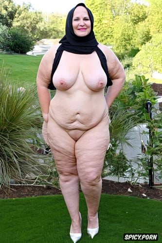 big white legs, in garden nude, totally naked, well groomed sexy curvy body