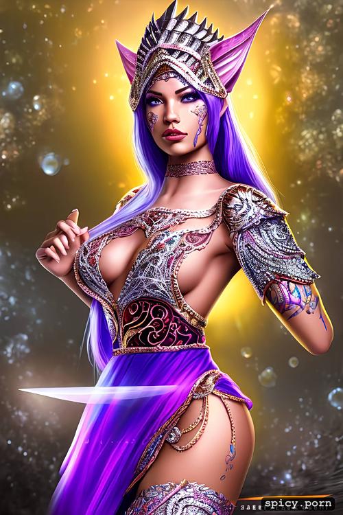 sasha banks with detailed face, fantasy warrior, highly detailed