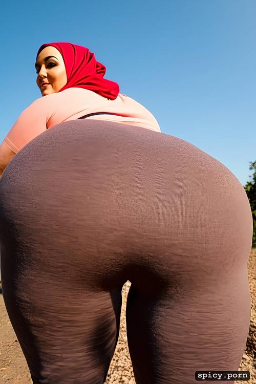 50 years old, wearing yoga pants, natural huge bbw ass, full view