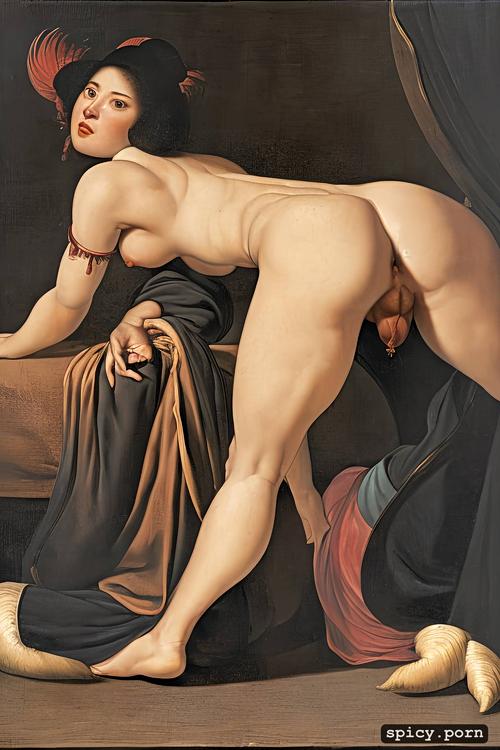 giant penis with bulging veins, edo era, facing viewer, entirely black background