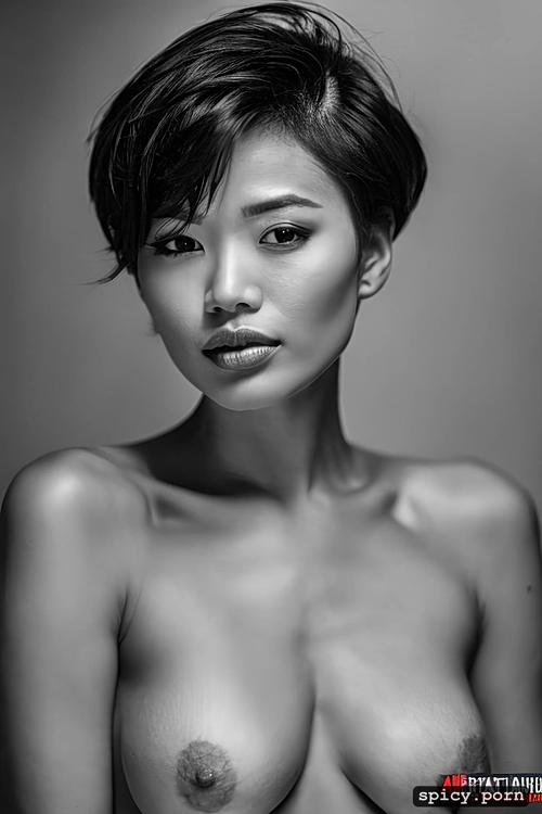 vietnamese, short hair, small tits, 30 years, atheltic body