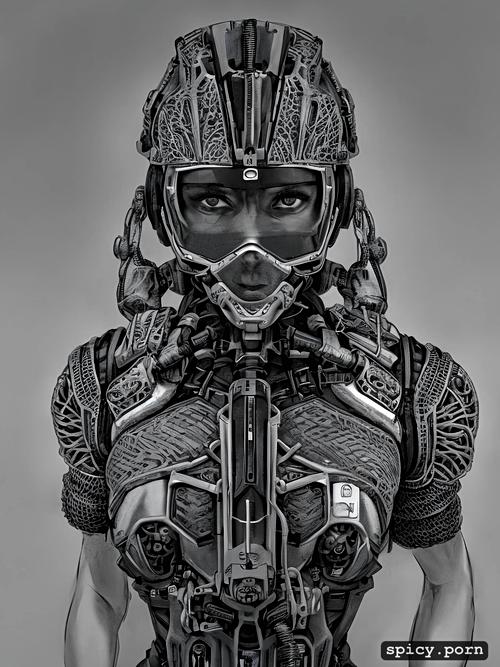 91tdnepcwrer, haze, cobalt, sketch, technorganic exoskeleton