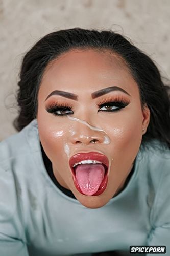 cum dripping from tongue in great amounts, goo cum, smut cum