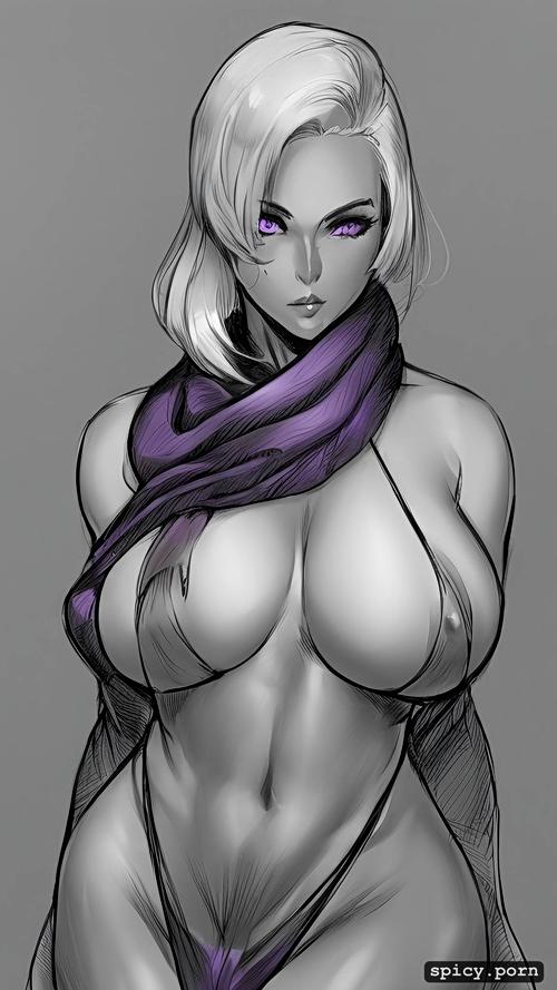 91tdnepcwrer, scarf, highres, detailed, pretty naked female