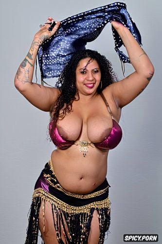 long dark curly hair, gigantic natural boobs, huge hanging breasts